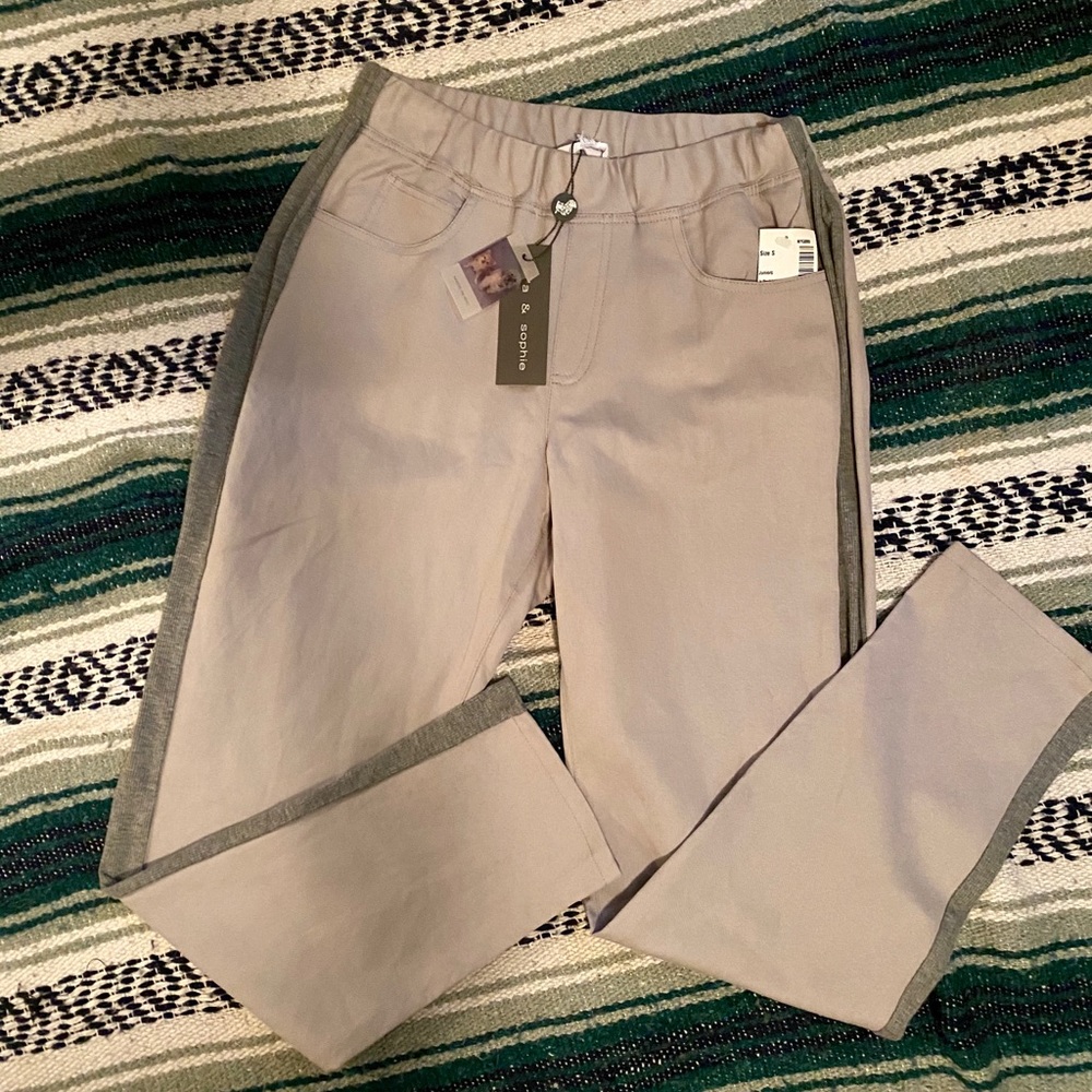 Lola & Sophie Grey Pant With Racing Stripe